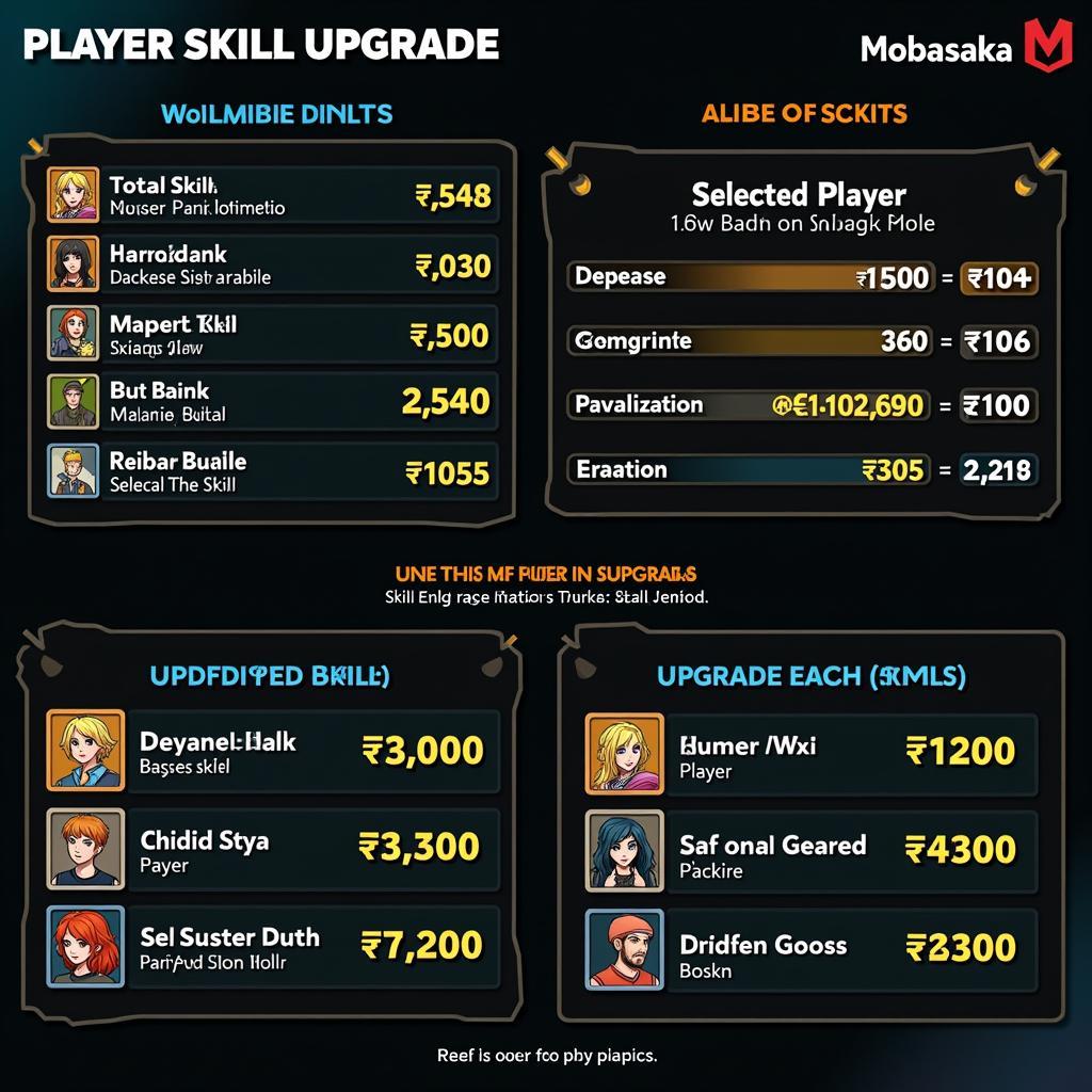 Mobasaka Player Skill Upgrade Interface Example