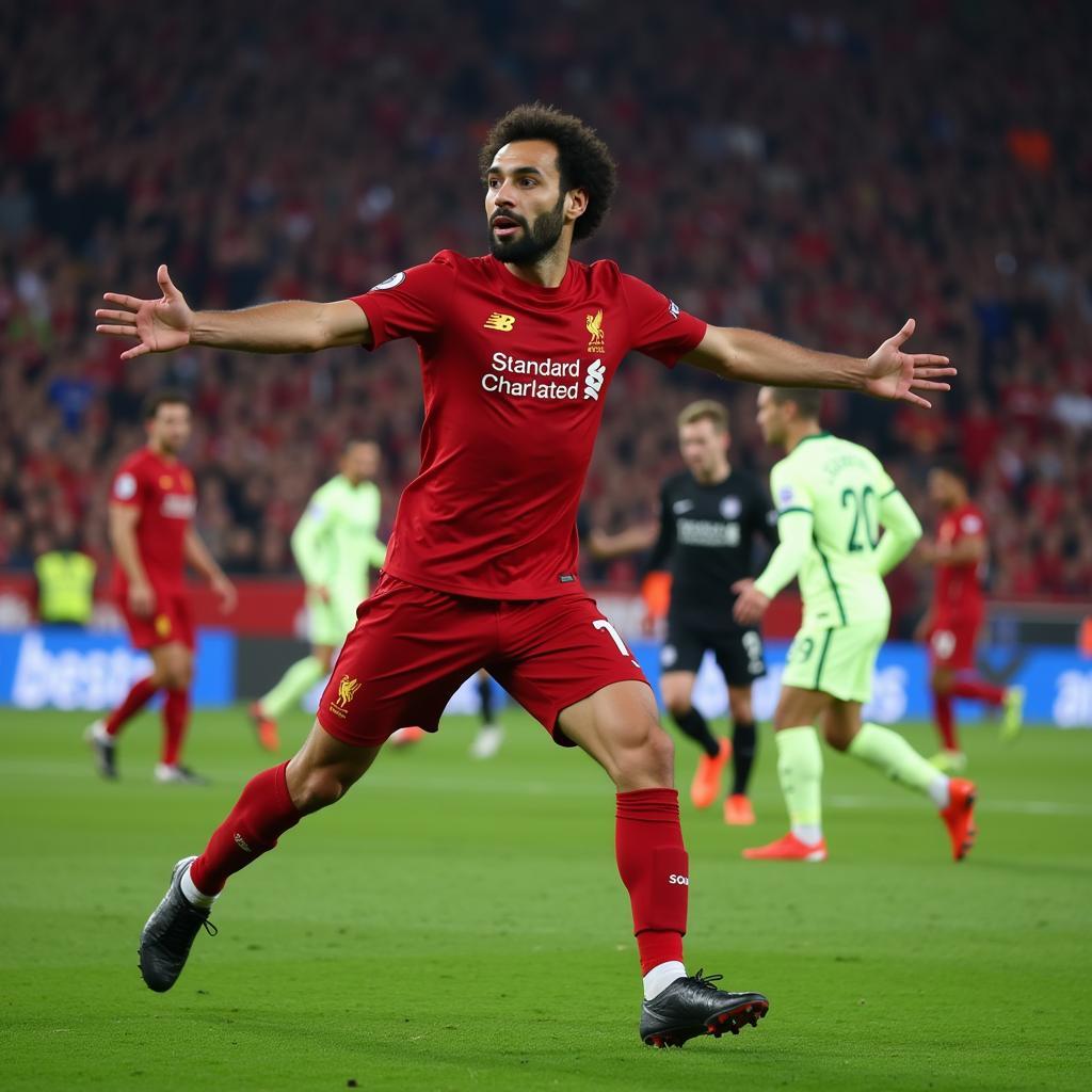 Mohamed Salah Celebrating a Goal