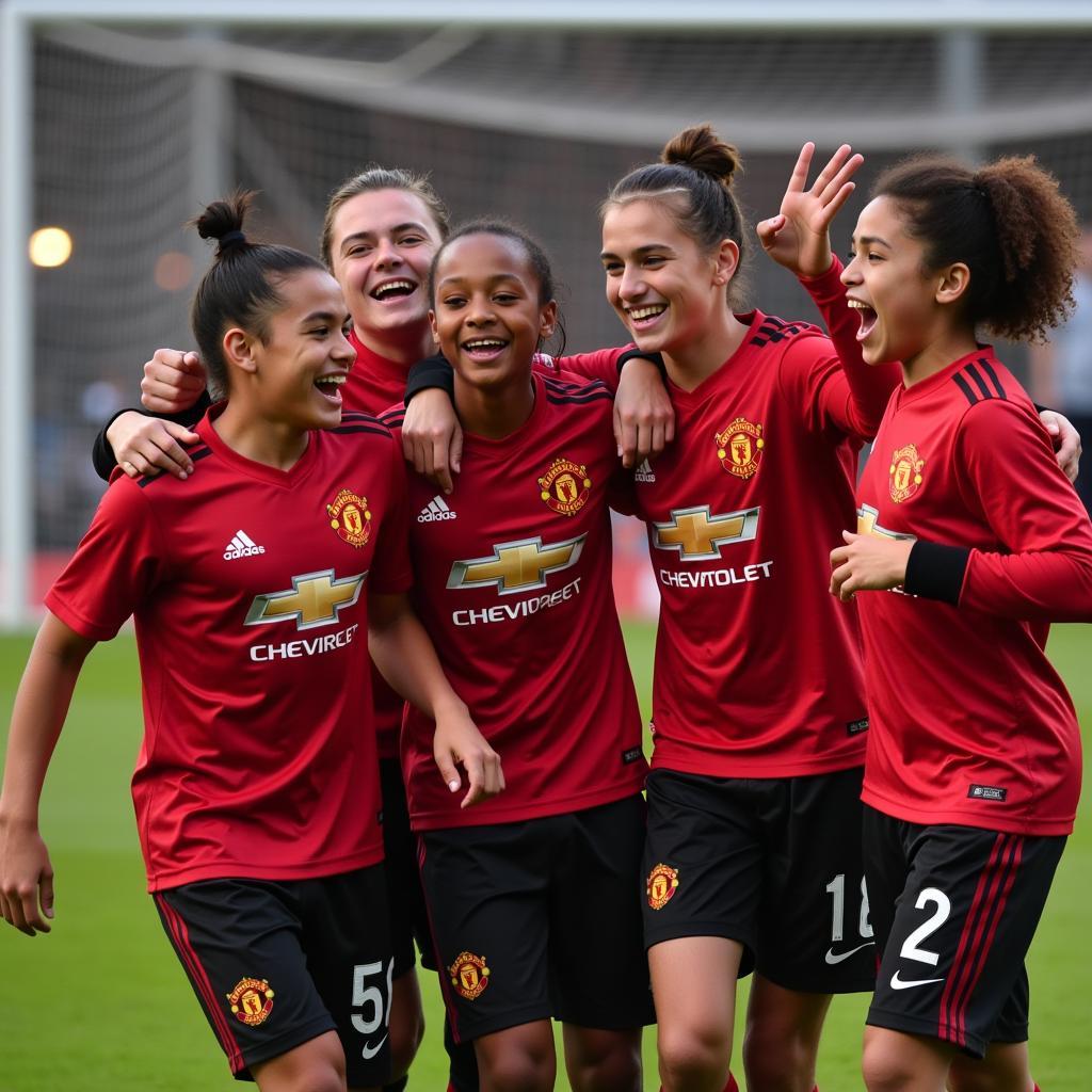 Manchester United Youth Team Celebrating