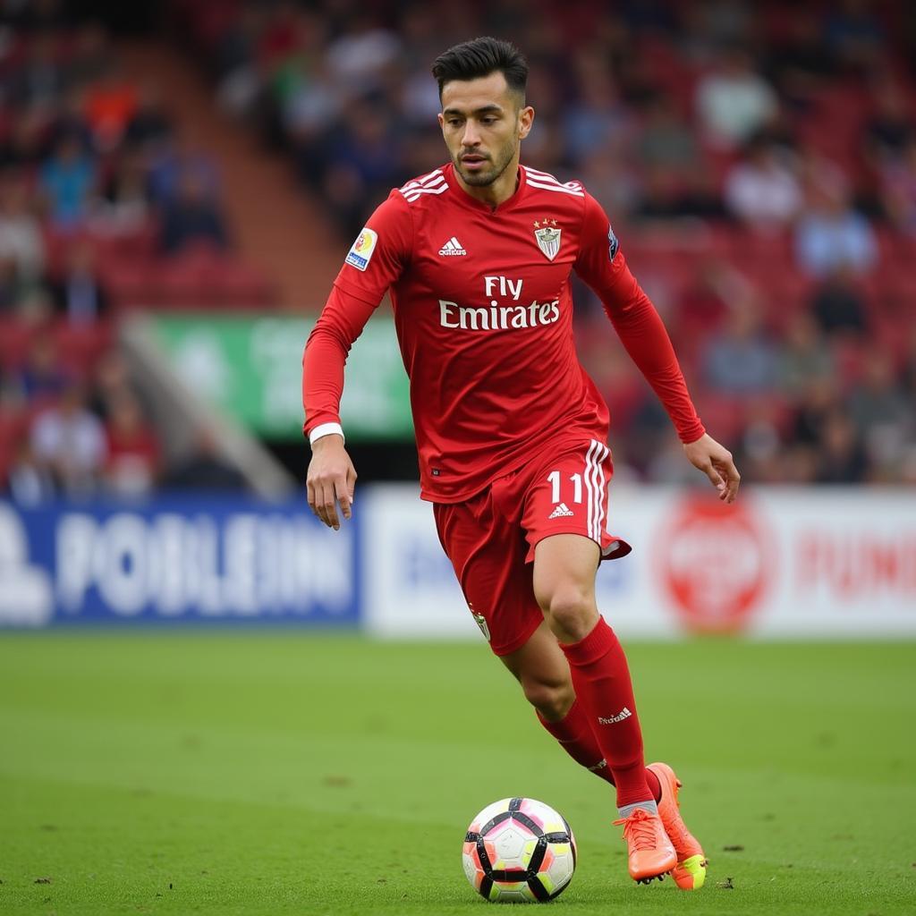 Munir El Haddadi playing for Sevilla FC