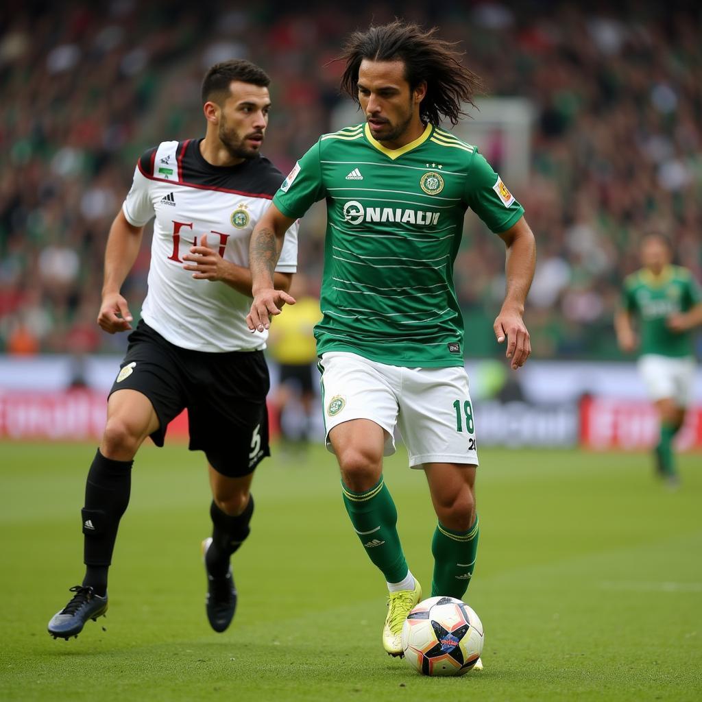 Mustapha Hadji playing for Sporting Lisbon