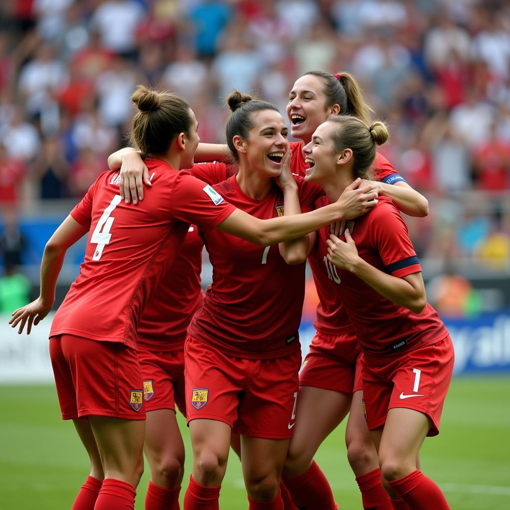 National Team Player Celebrating a Goal