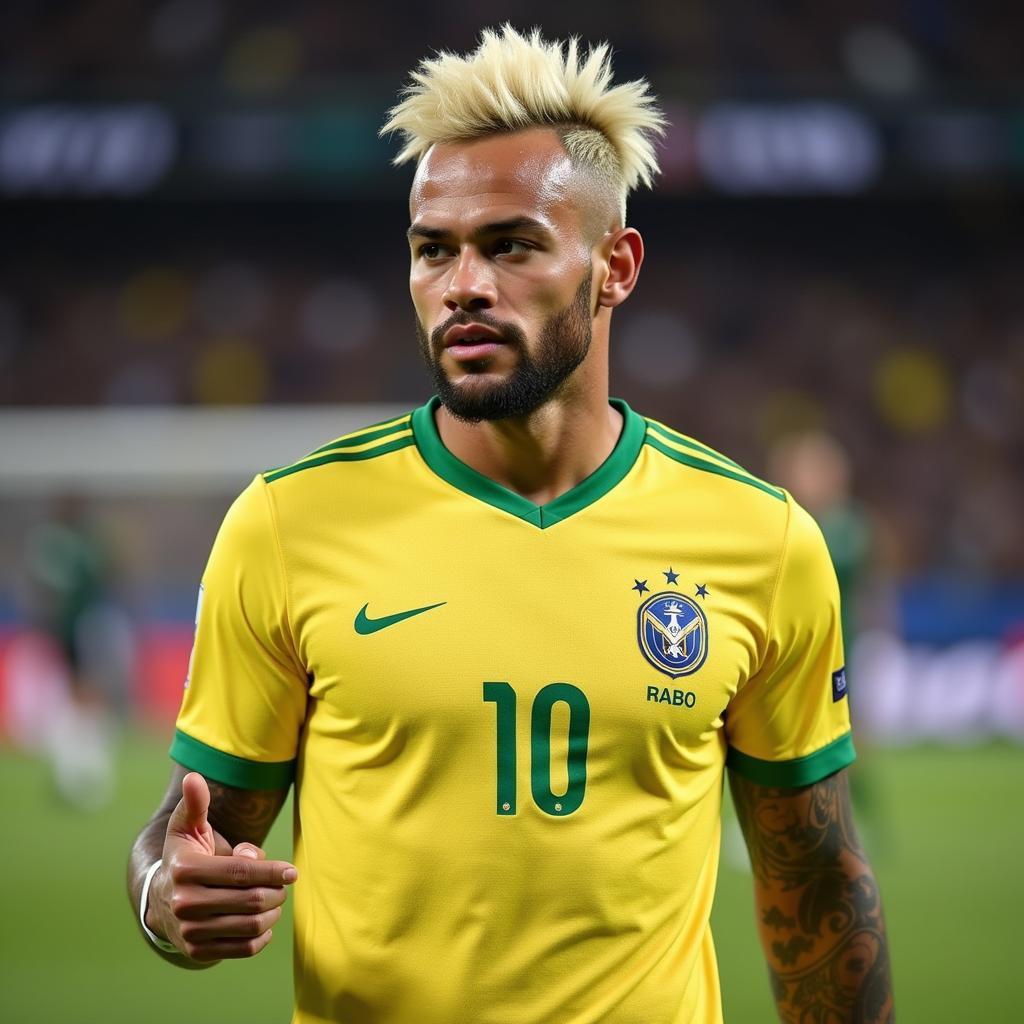 Neymar with bleached blonde hair