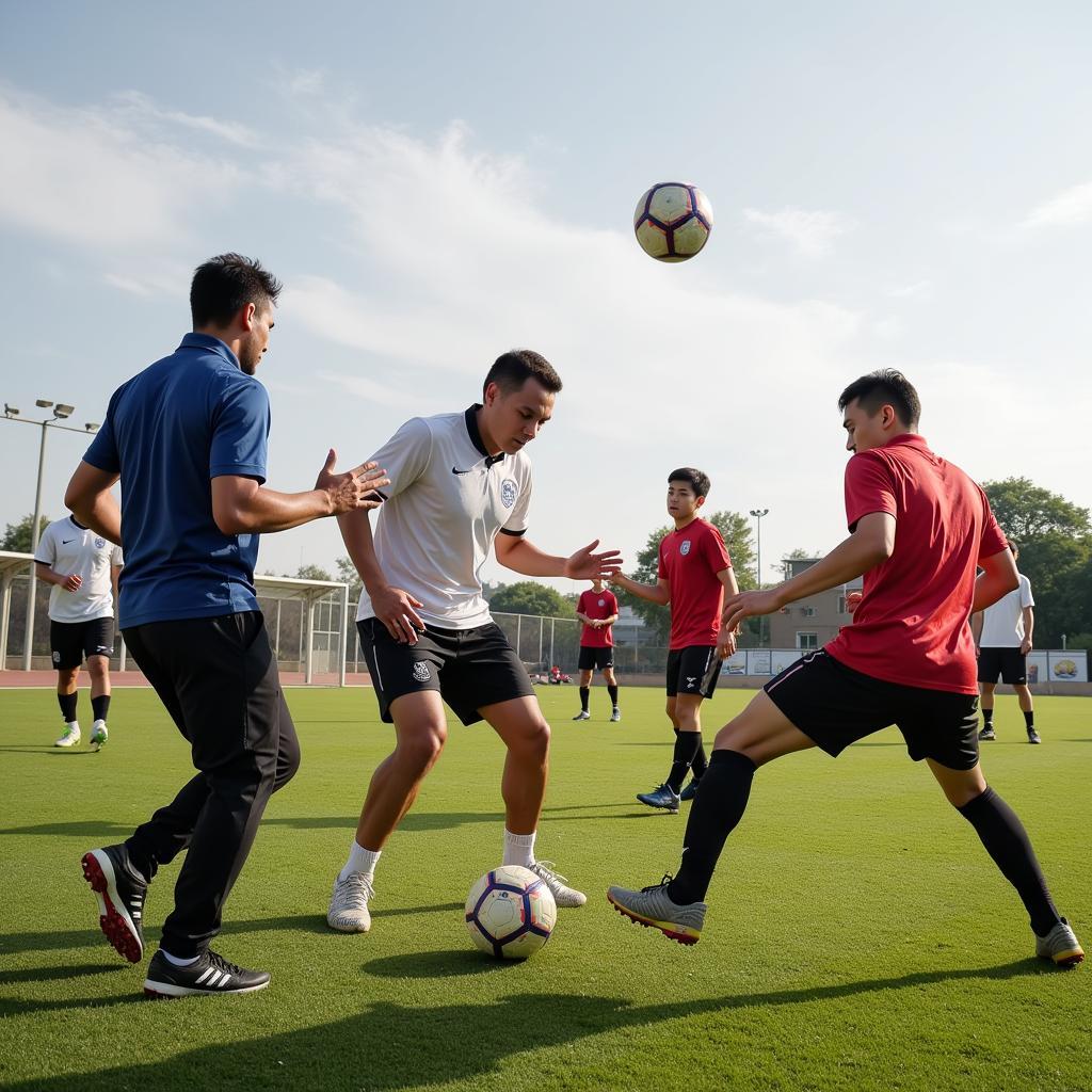 Nghe An U23 Team Training - Intense training session for the U23 team, focusing on drills and tactical plays.