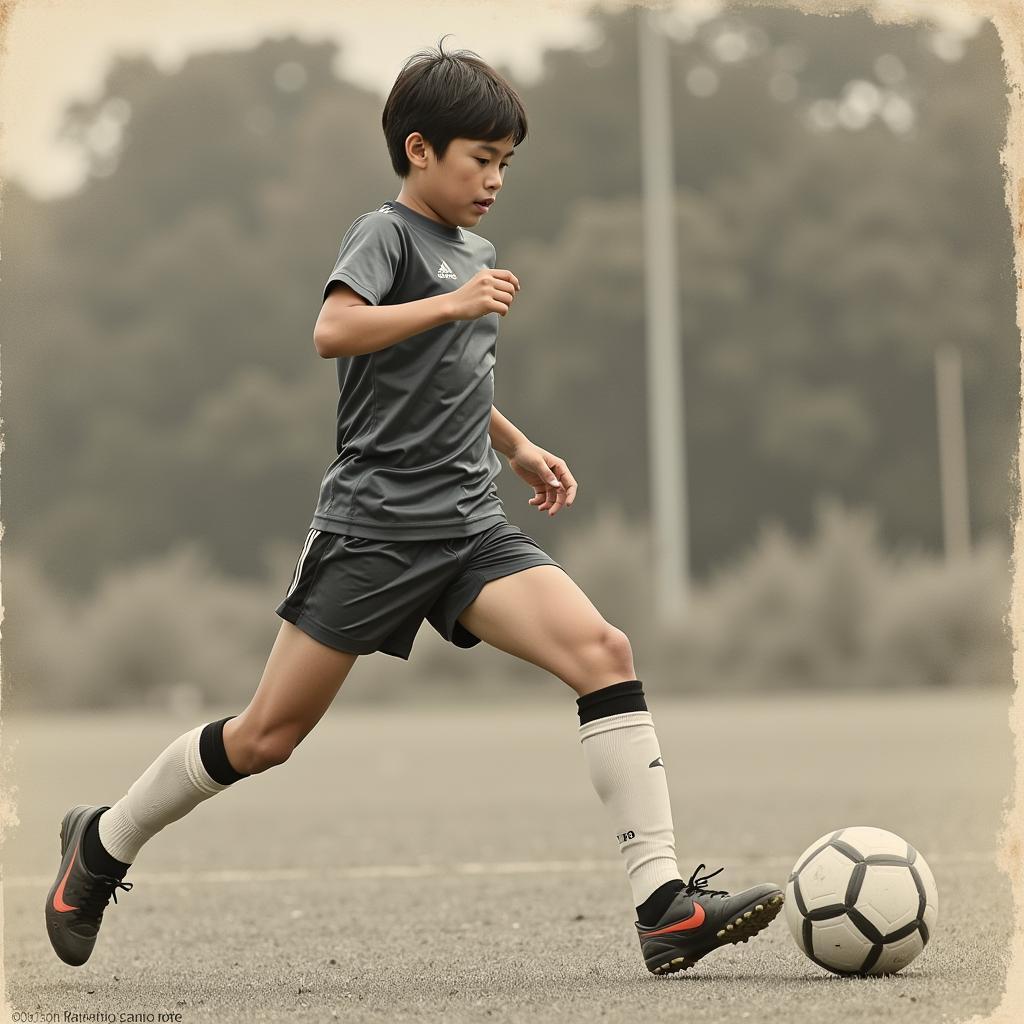 Nguyen Hong Hiep in his youth team uniform