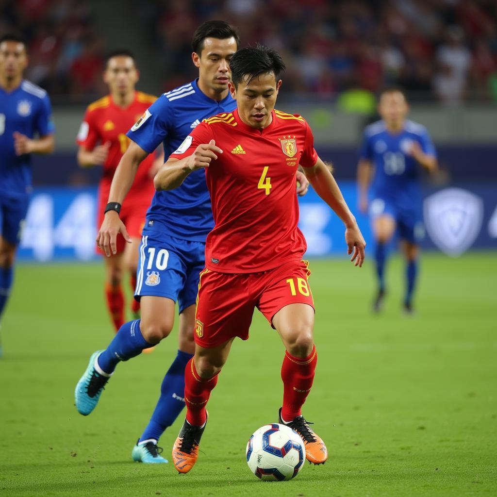 Nguyen Hong Son controlling the midfield during a match