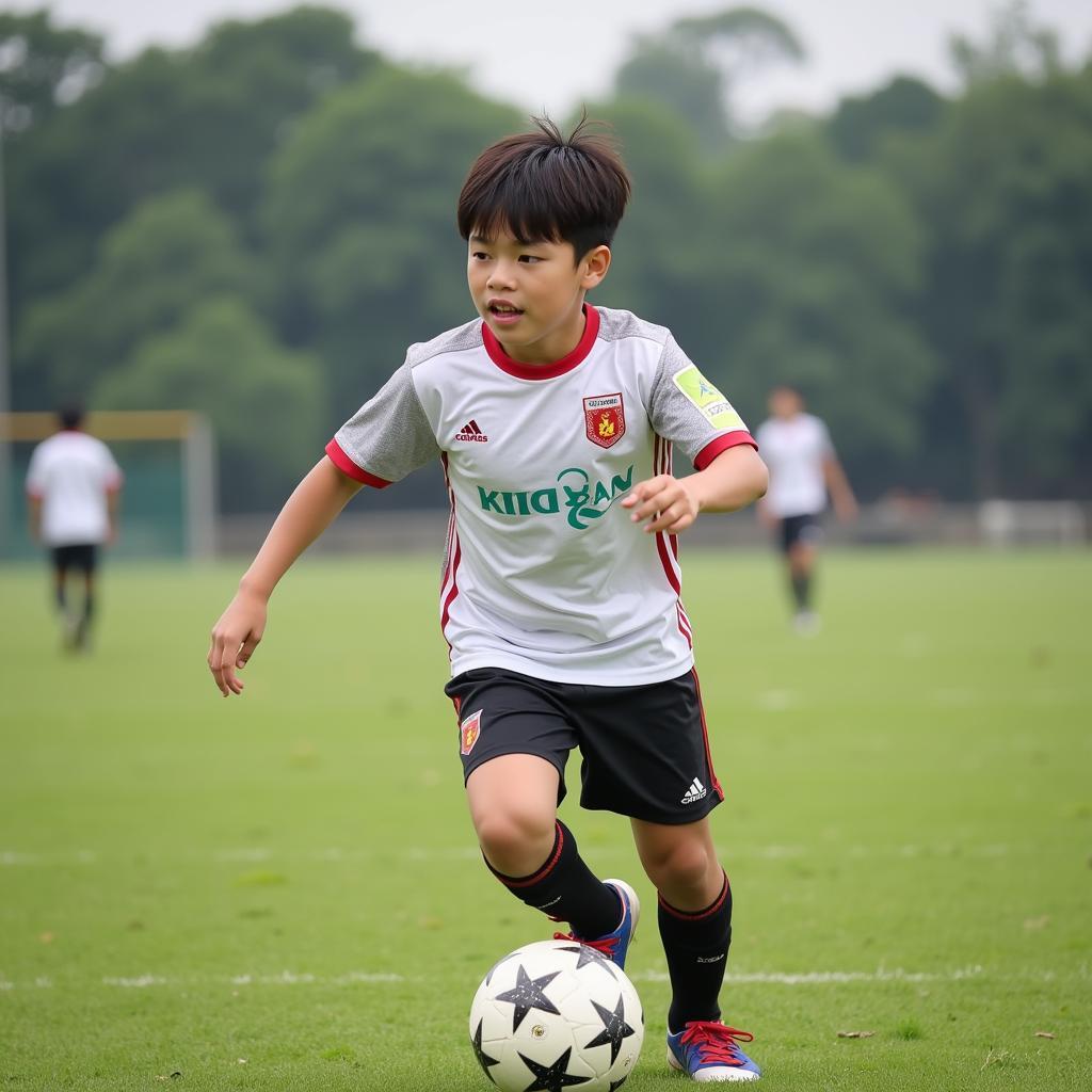 Nguyen Nhu Tuan training as a youth player