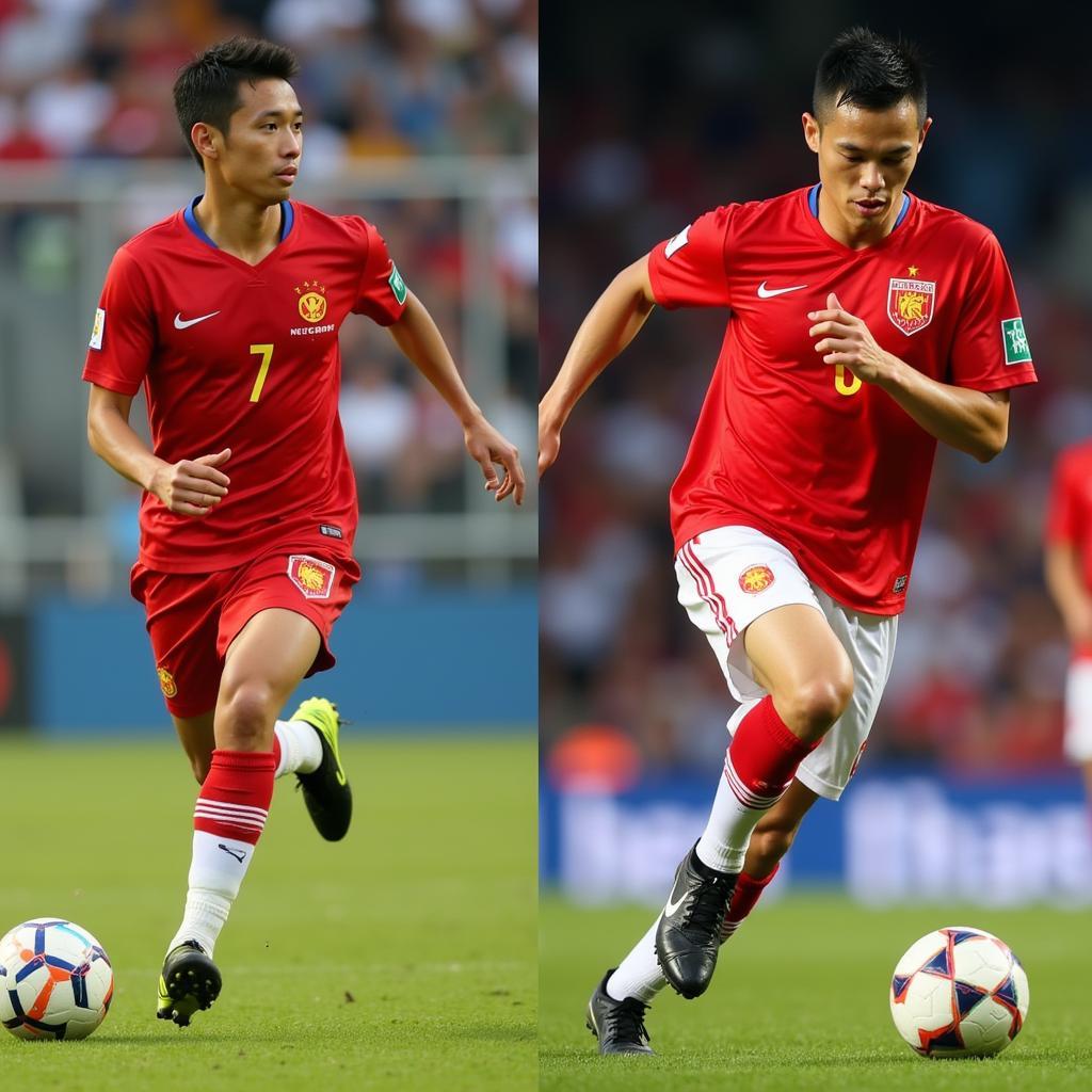 Vietnamese Football Stars Nguyễn Quang Hải and Đoàn Văn Hậu