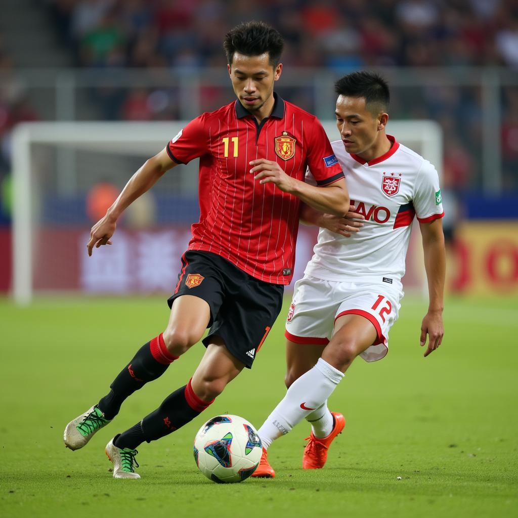 Nguyen Quang Hai in action for Pau FC