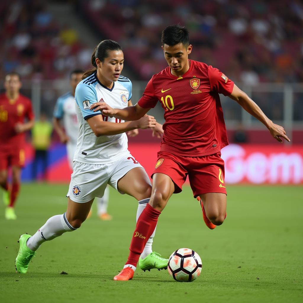 Nguyen Quang Hai in action during the 2019 U23 AFC Championship