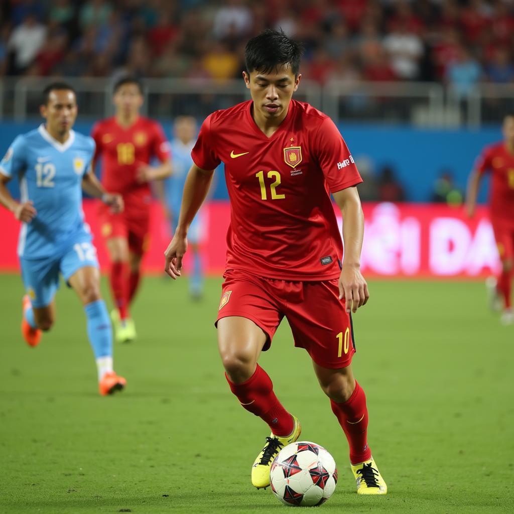 Nguyen Thanh Chung playing for the Vietnamese national team.