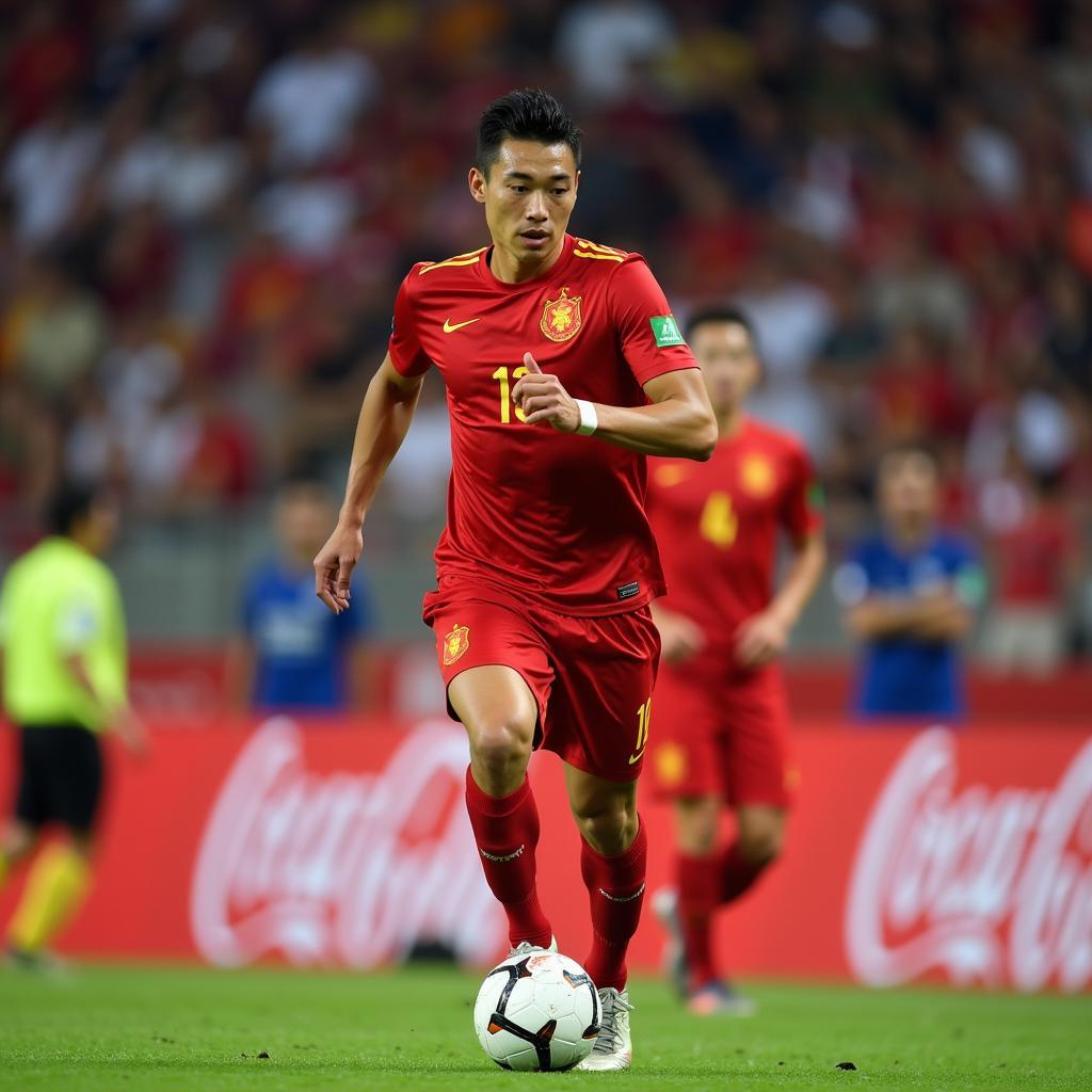 Nguyen Thanh Chung playing for the Vietnam national team