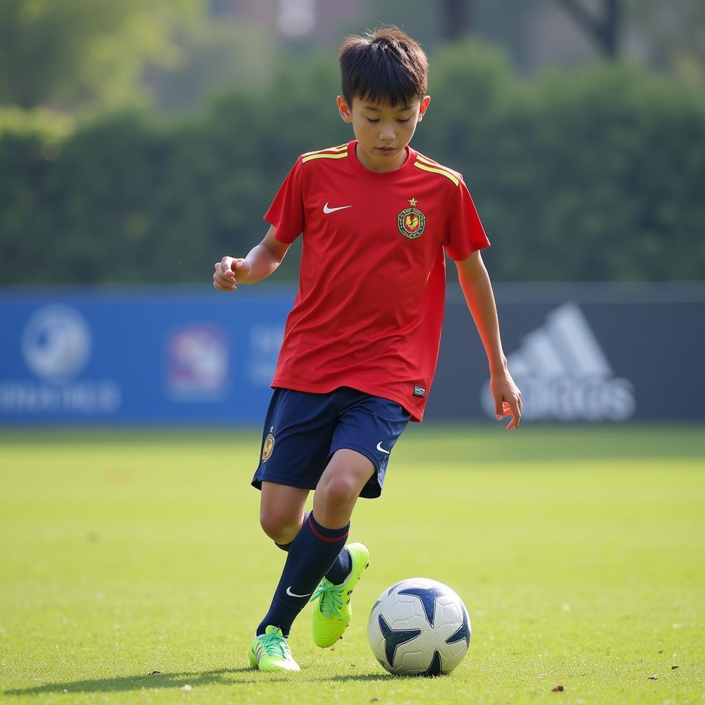 Nguyen Thanh Loi in his youth academy uniform