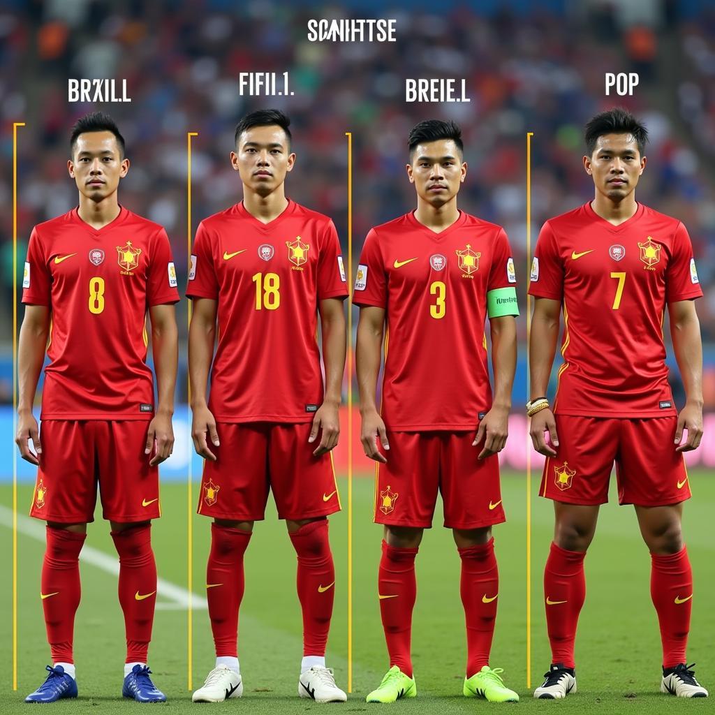 Nguyen Tien Linh Height Comparison with Other Players