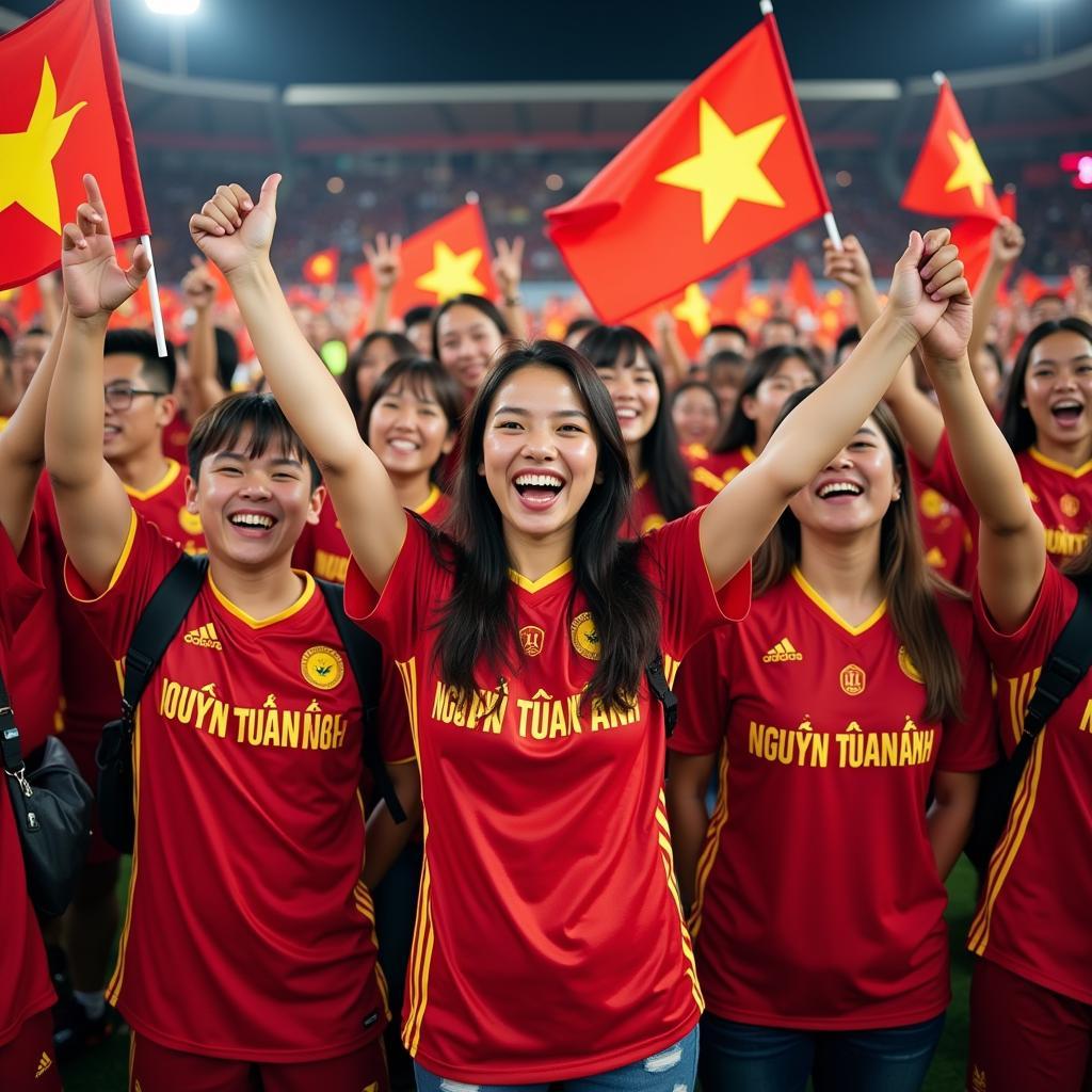 Nguyen Tuan Anh fan club celebrating a victory