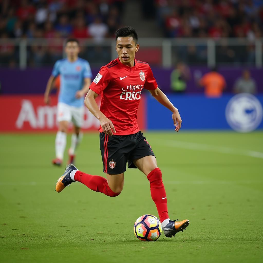 Nguyen Tuan Anh playing midfield for HAGL