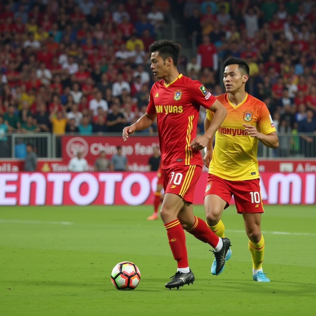 Nguyen Van Hau playing for Hanoi FC