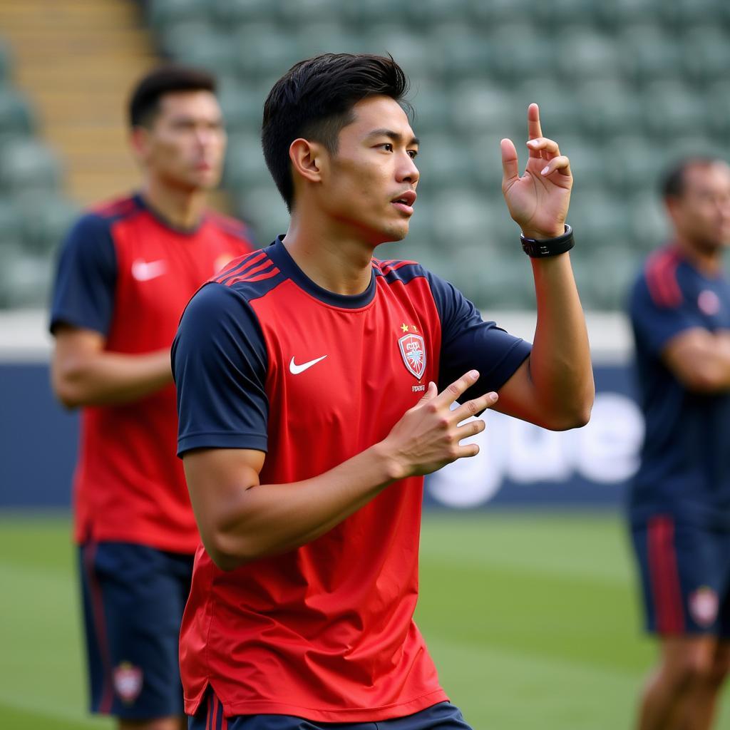 Nguyen Viet Phong during a training session