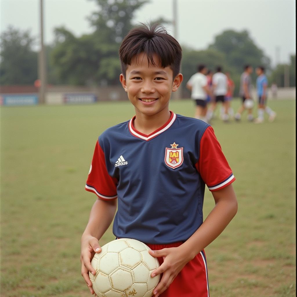 Nguyen Viet Phong in his youth team uniform