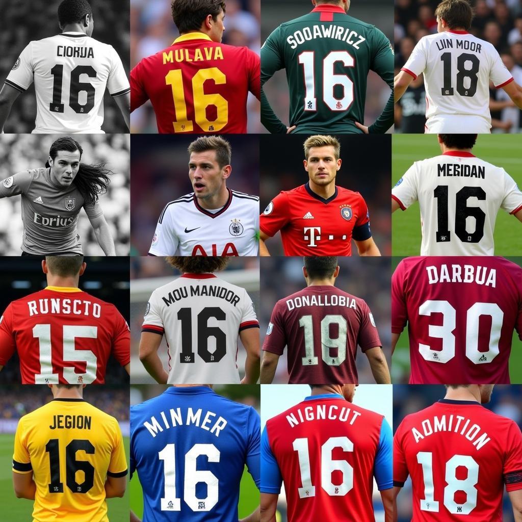 Number 16 Jersey Across Different Football Leagues and Eras