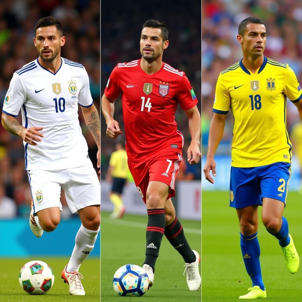 Olivier Giroud, Isco, and Cristiano Ronaldo at the 2018 World Cup