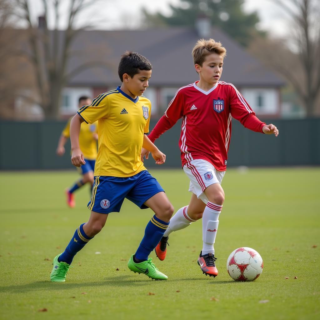 Omar playing youth football