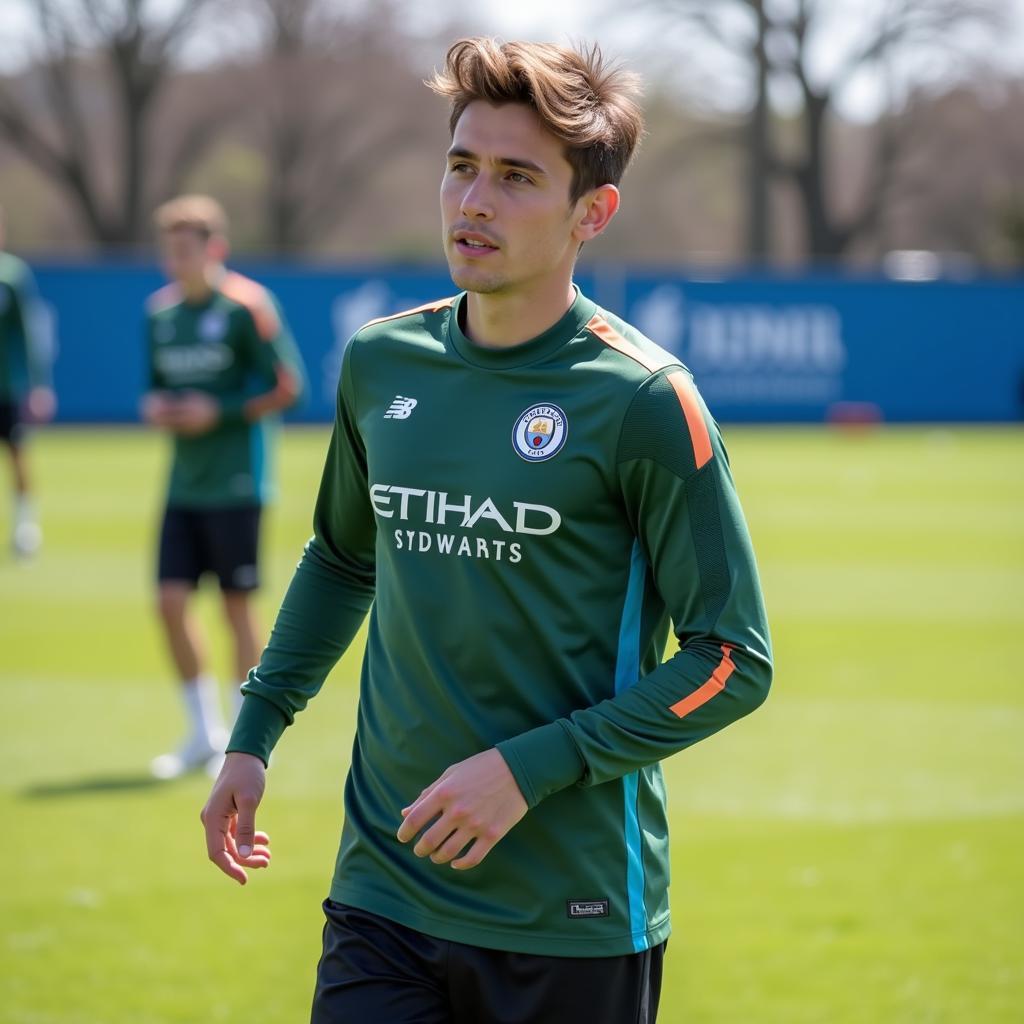 Oscar Bobb Haaland Training at Manchester City