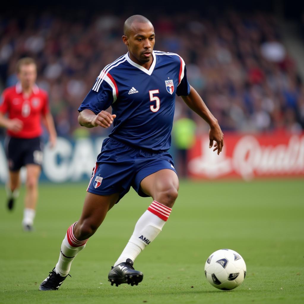 Patrick Vieira controlling the midfield for France