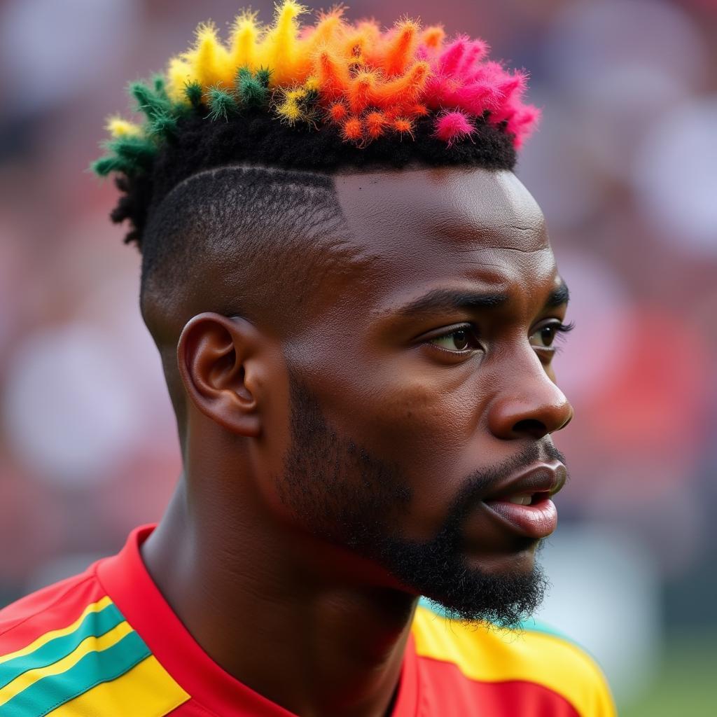 Paul Pogba with colorful hair