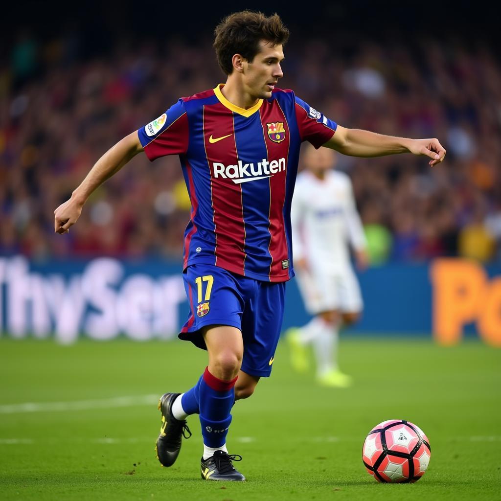 Pedri showcasing his passing skills for Barcelona