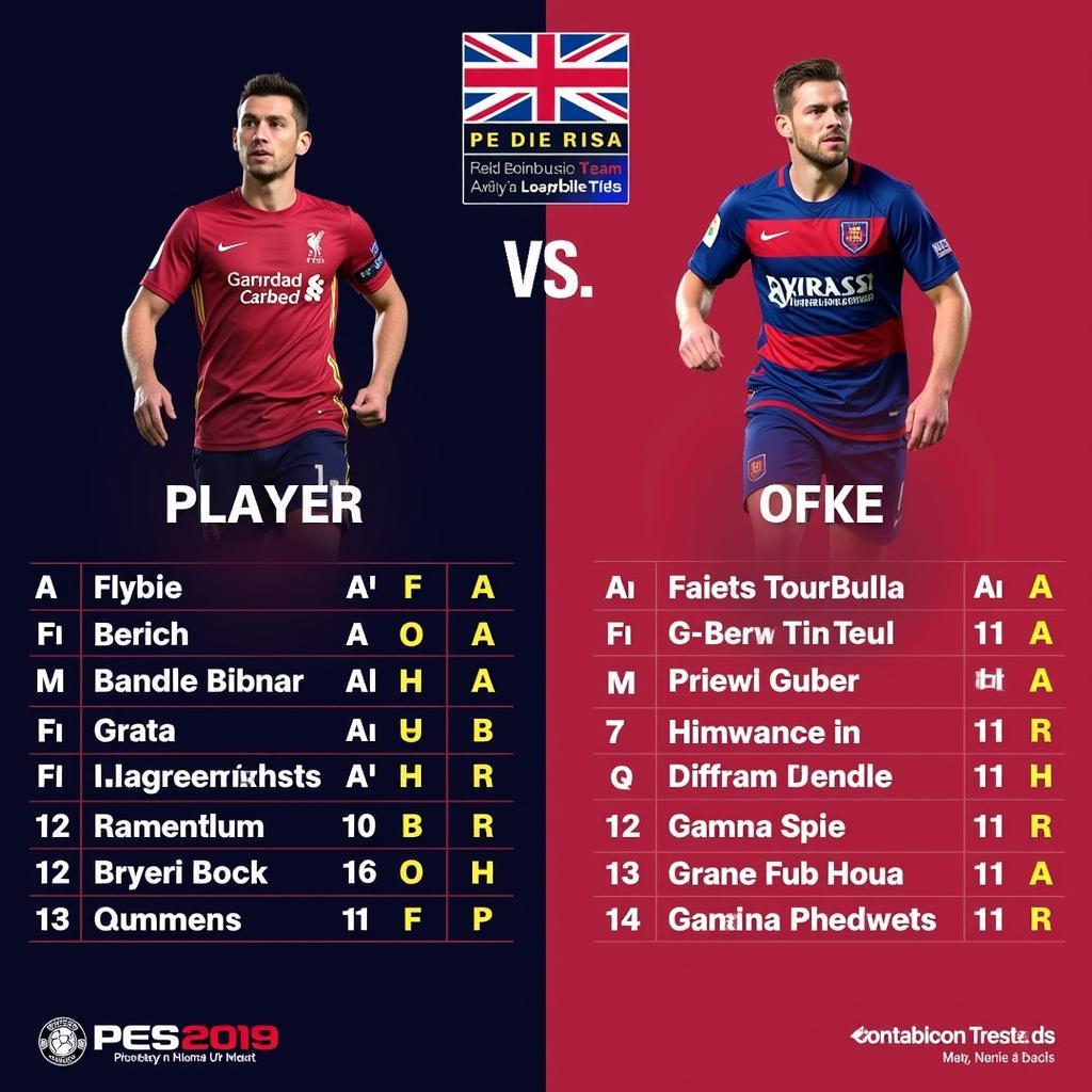 Comparing Player Stats in PES 2019