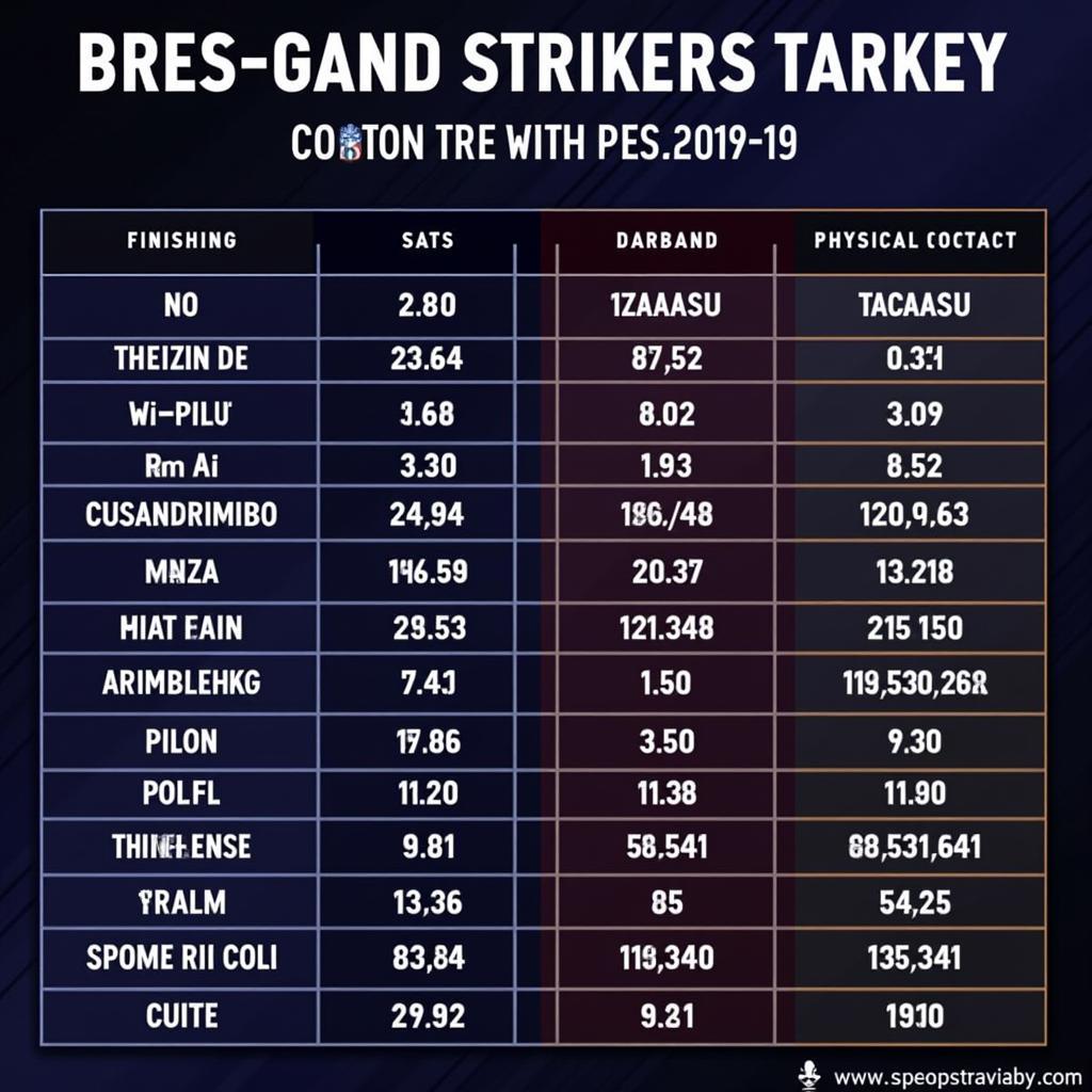 PES 2019 Striker Stats Comparison