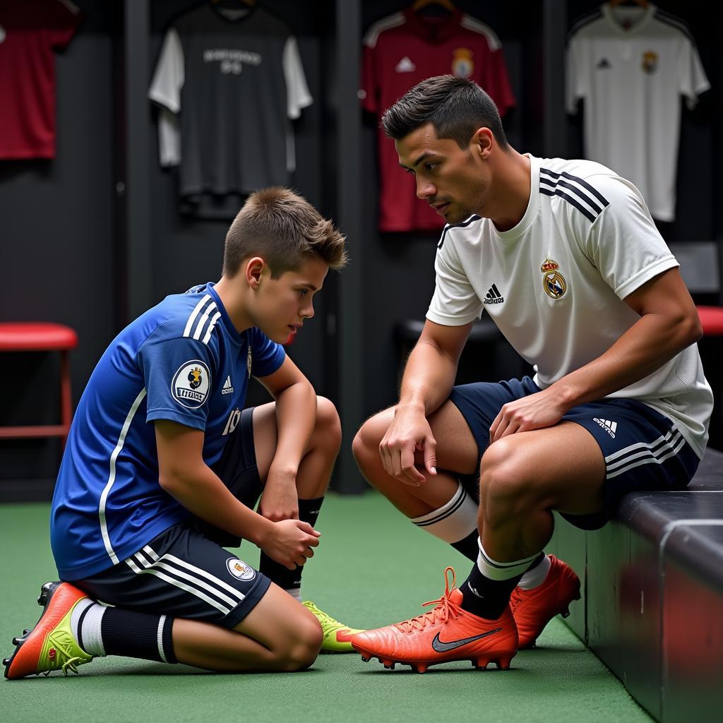 Player Cleaning Ronaldo 9's Boots: A Symbol of Respect or Servitude?