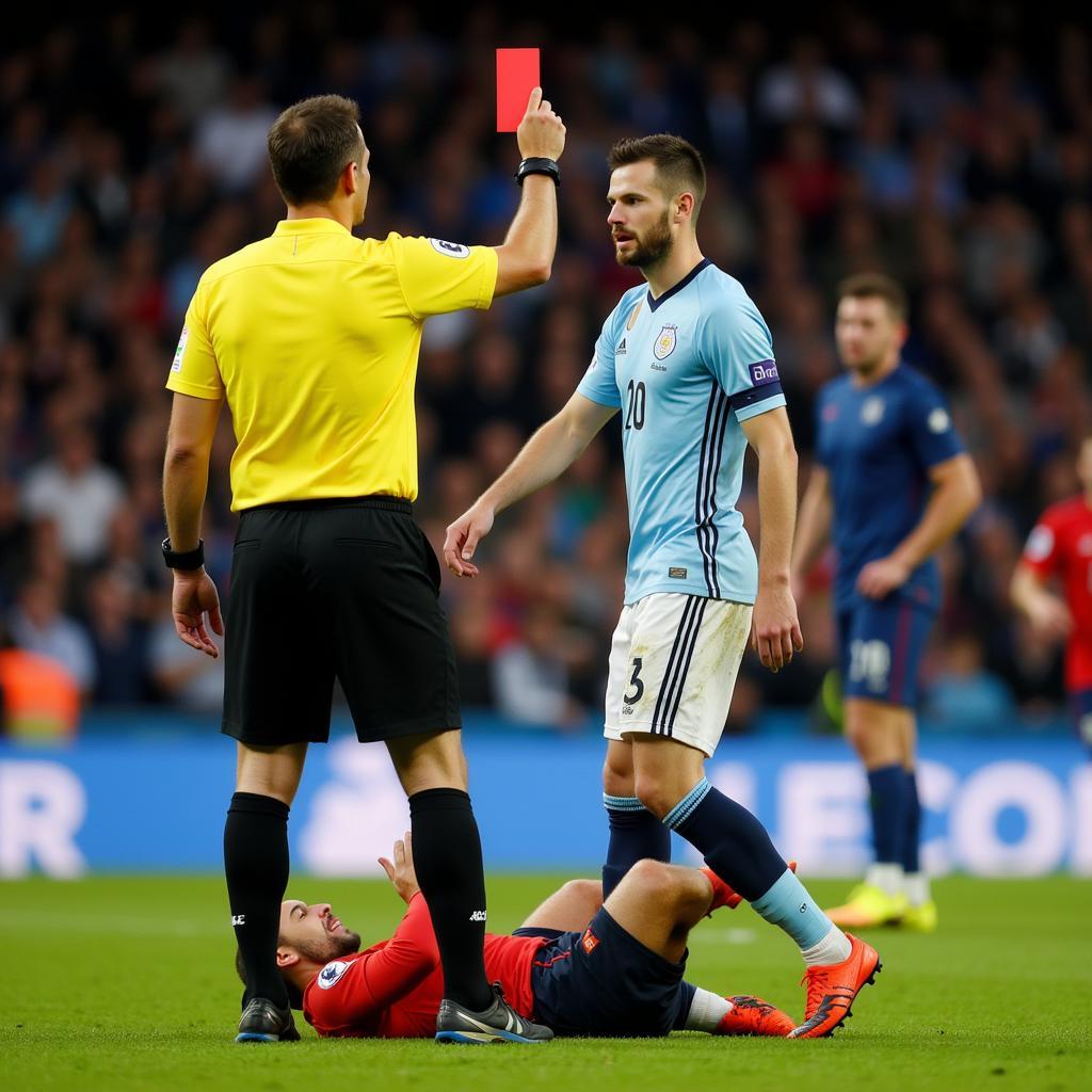 Red Card for Stepping on Opponent