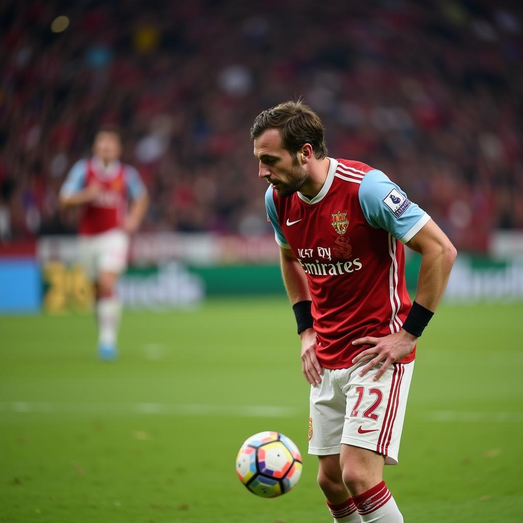 Player struggling on the field during a match