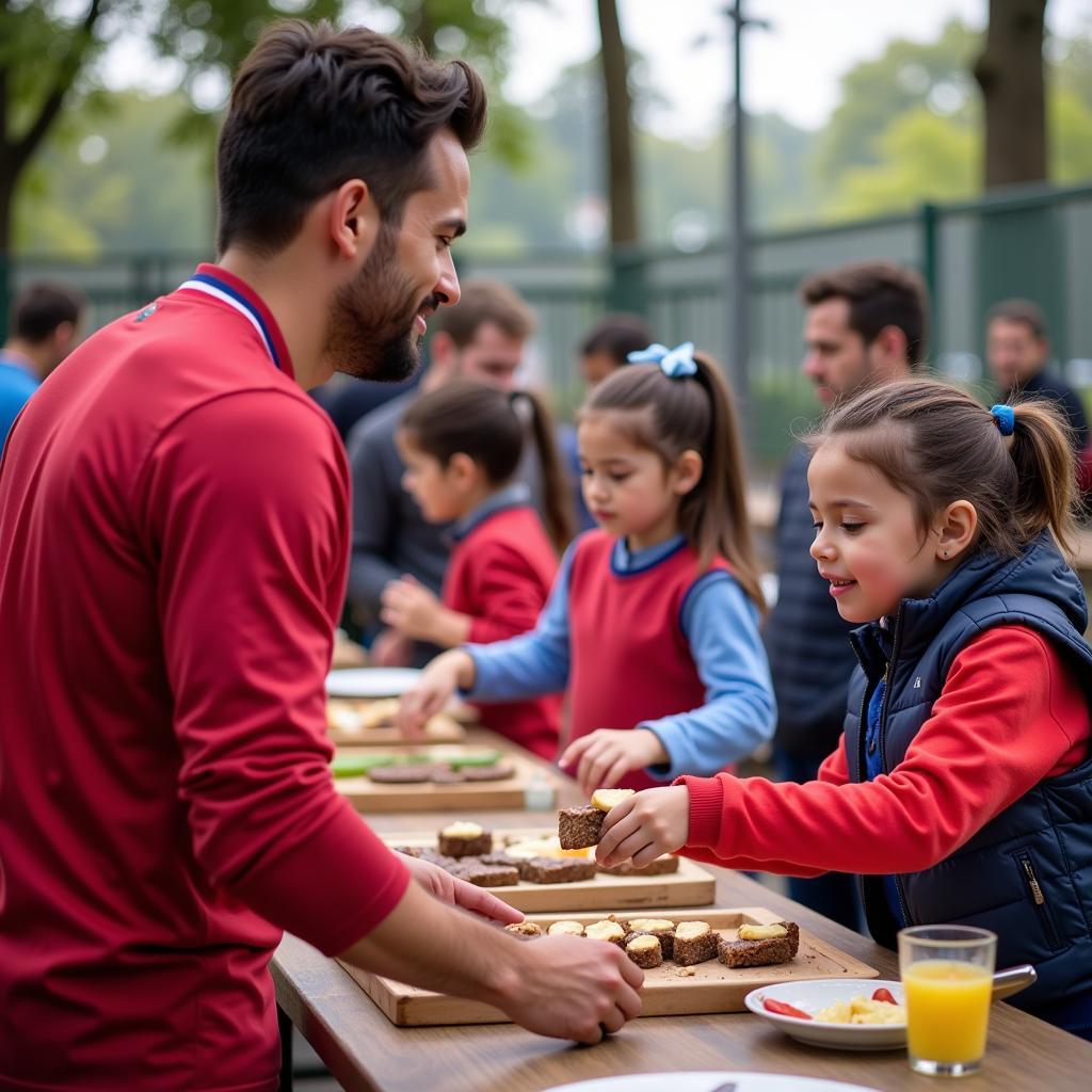 Player Volunteering at a Charity Event