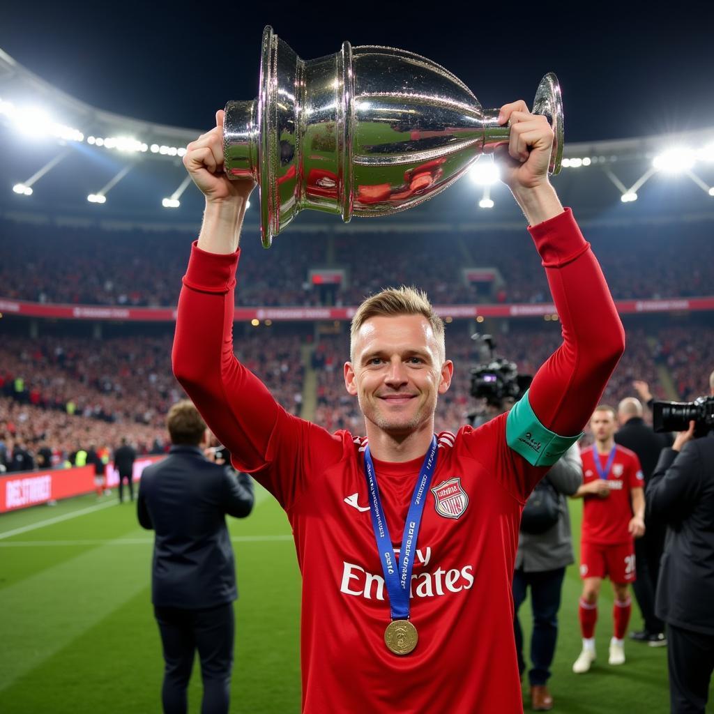 Erling Haaland celebrates winning Premier League Player of the Month