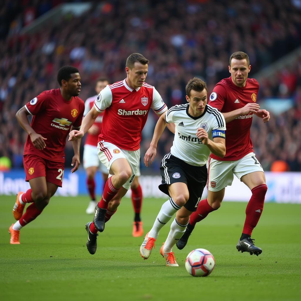 Premier League players showcasing their incredible speed and agility on the pitch.