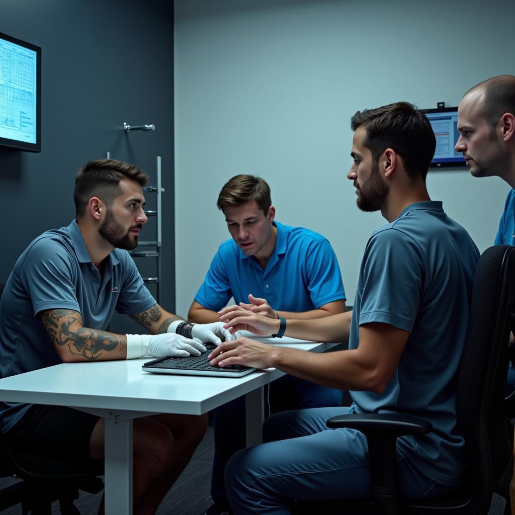 Professional Footballer Undergoing Cardio Screening