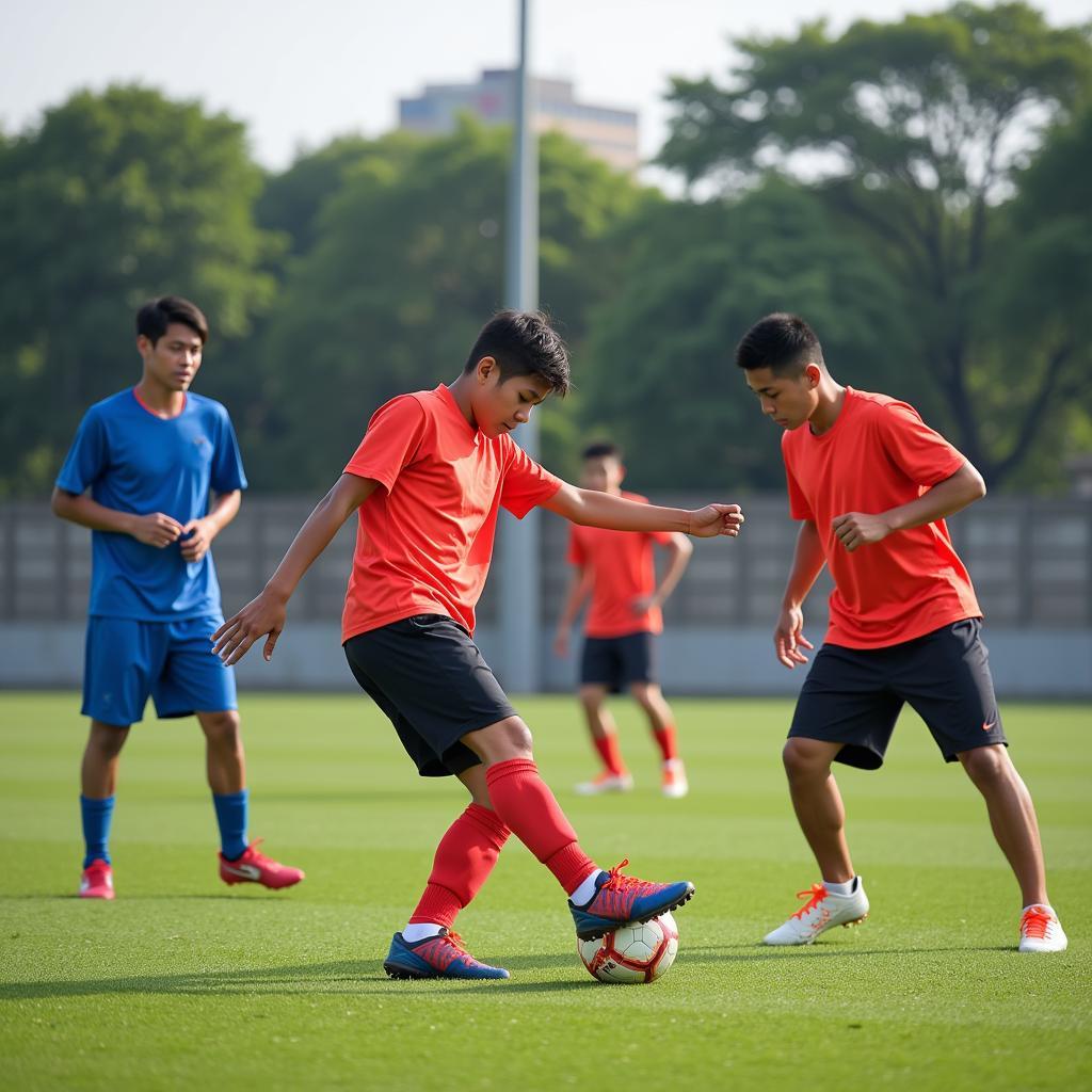 Promising Vietnamese Footballers Training