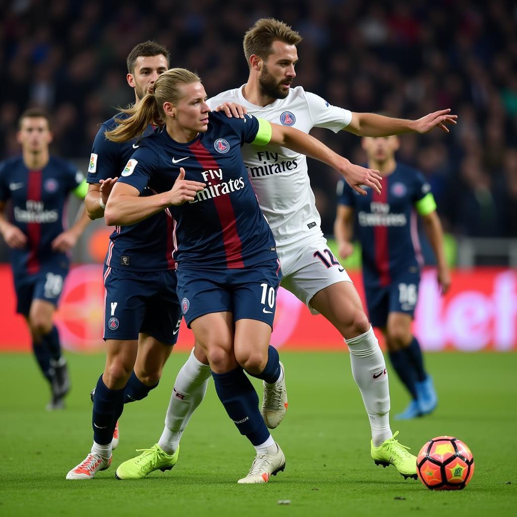 PSG Defenders Double-Teaming Erling Haaland