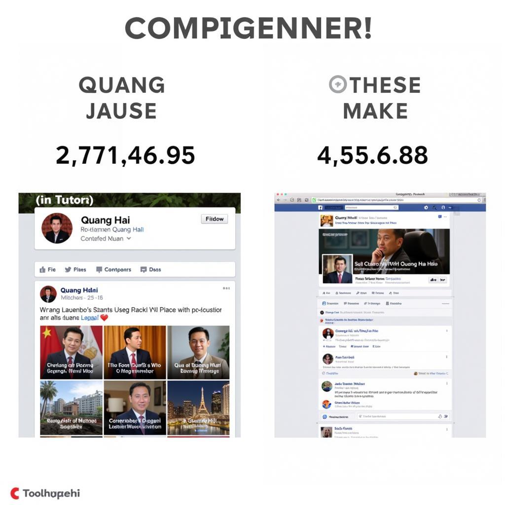 Comparing Quang Hai's Official and Fan Facebook Pages