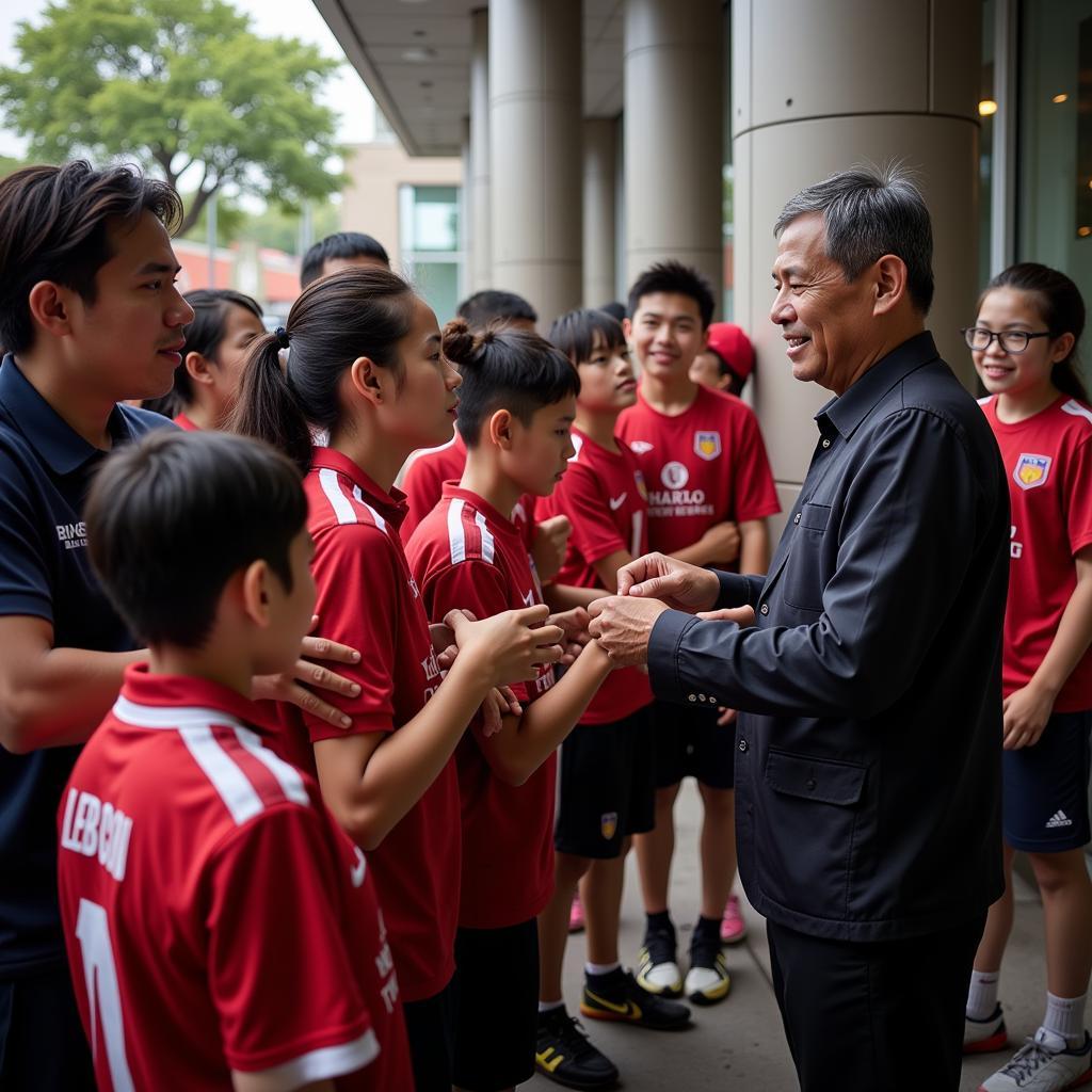 Que Ngoc Hai Inspiring Young Footballers