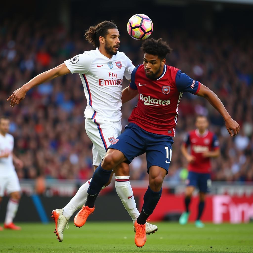 Raphael Varane Winning an Aerial Duel