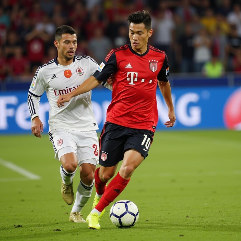 Ritsu Doan in action for SC Freiburg