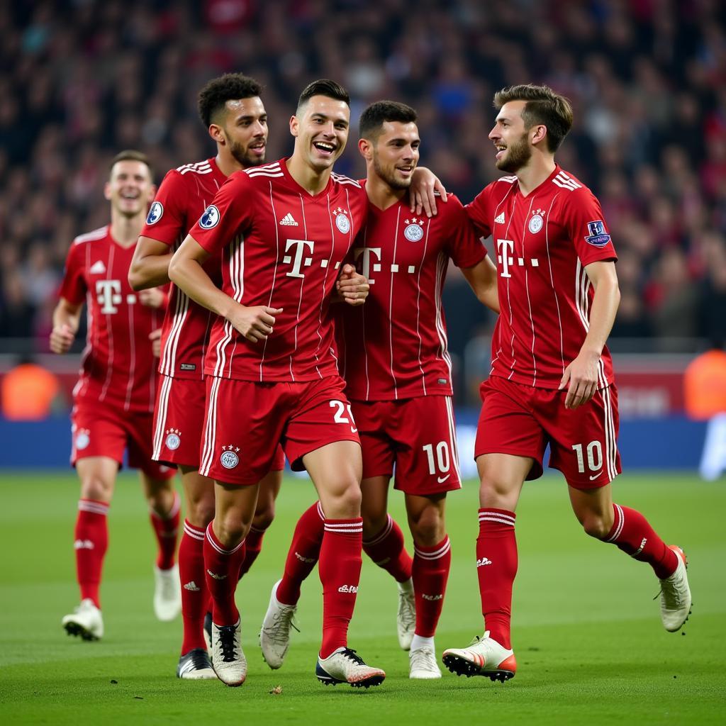 Robert Lewandowski celebrating a goal