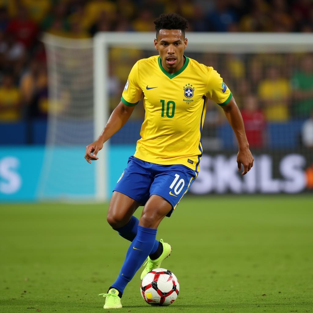 Roberto Firmino playing for the Brazil national team.