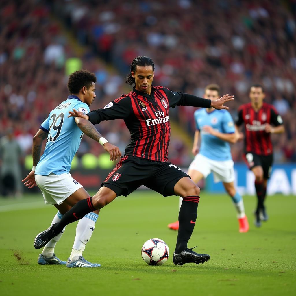 Ronaldinho taking a free-kick for AC Milan