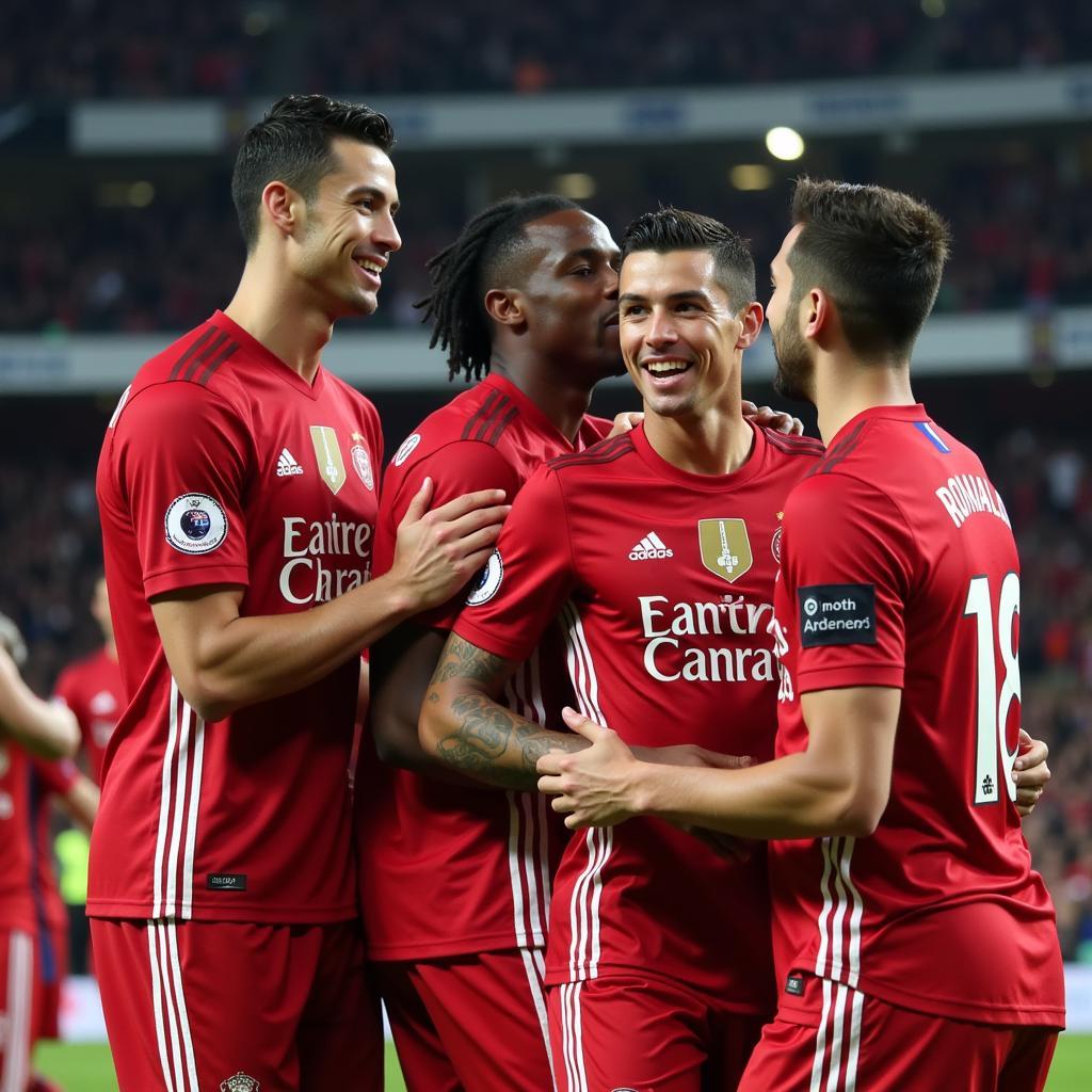 Ronaldo Celebrating With Teammates