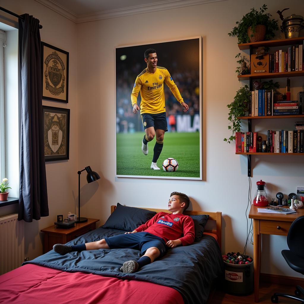 Ronaldo Poster in Brugge Bedroom